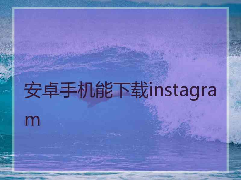 安卓手机能下载instagram